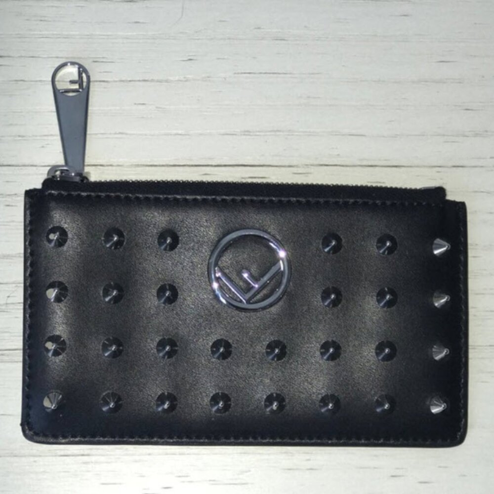 NWOT F is Fendi Leather Studded Wallet